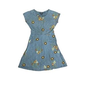 Toad&Co Blue Short Sleeve Midi Cue Wrap Dress with Floral Design Size S